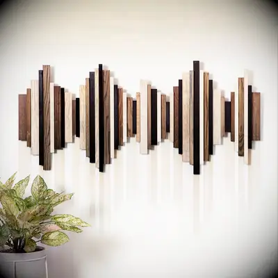 Custom wood soundwave art romantic gift for husband