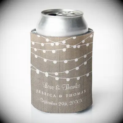 Rustic sack beer koozie