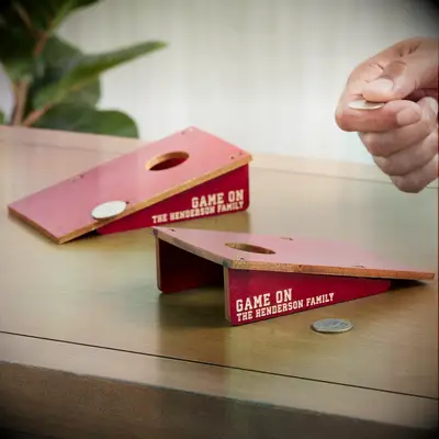 Cornhole coin game for father
