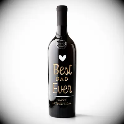 Best dad ever engraved bottles of wine