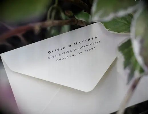 Personalized address stamp for wedding gift