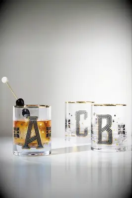 Monogrammed whiskey glasses