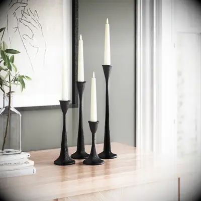 Sleek iron candle holders