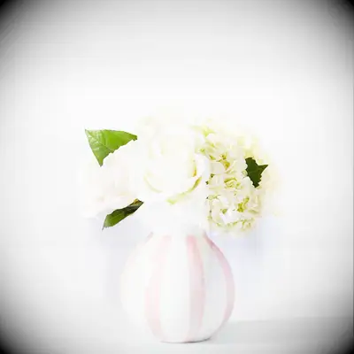 Pink and white vase