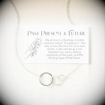 Past present future symbolic necklace valentines day gift for wife