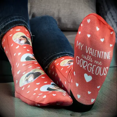 Custom photo socks Valentine
