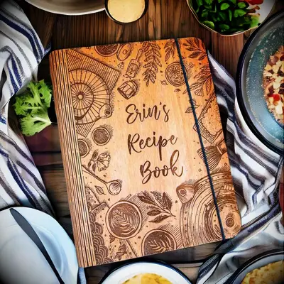 Wooden Recipe Binder valentines day gift for wife