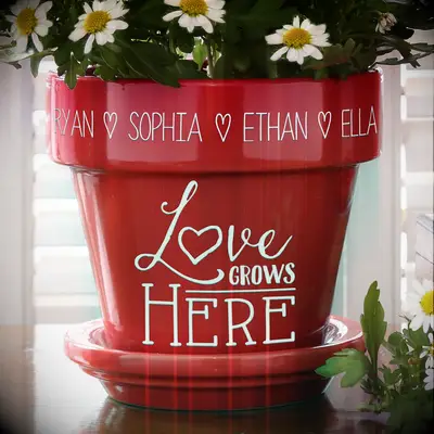Personalized flower pot anniversary gift for friend