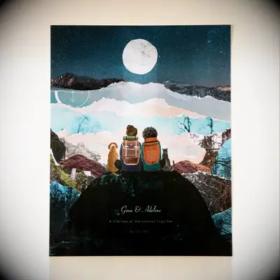 Custom collage anniversary gift for friend