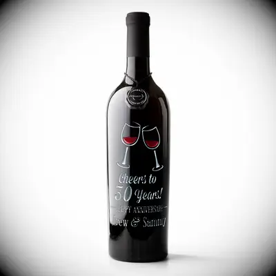 Personalized wine bottle anniversary gift