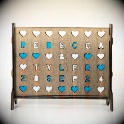 Personalized four across game anniversary gift for friend