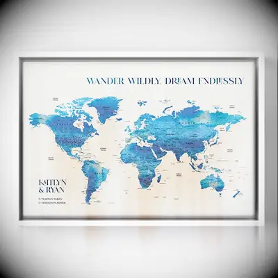 Personalized travel map anniversary gift for friend