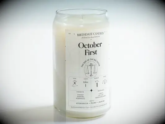October First birthdate candle sister-in-law gift