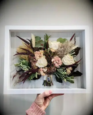 Pressed wedding bouquet