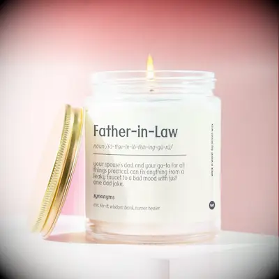 Funny father in law candle gift