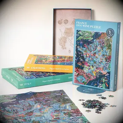 Wine inspired puzzle gift