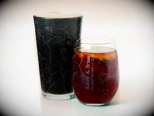 Uncommon Goods custom couples starry glassware for creative matching couples gift