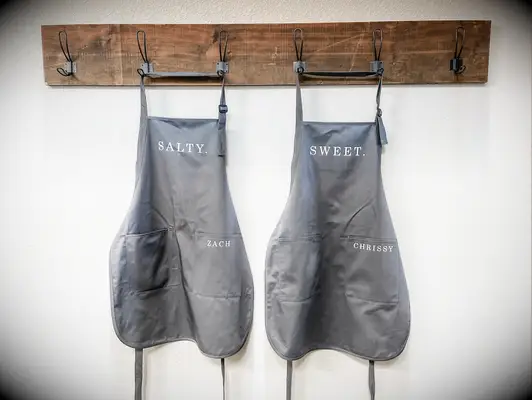 Sweet and salty aprons matching couple gift