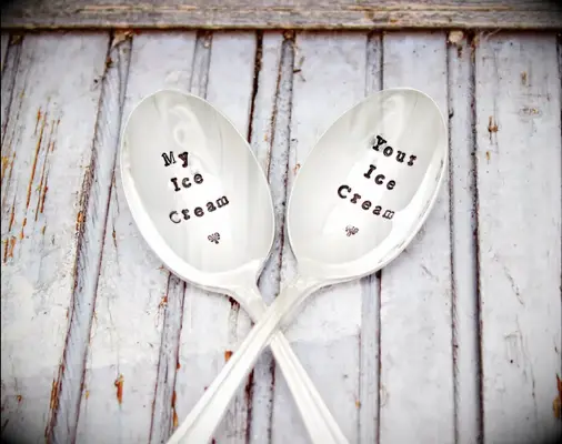 Ice cream spoon set pair for couples