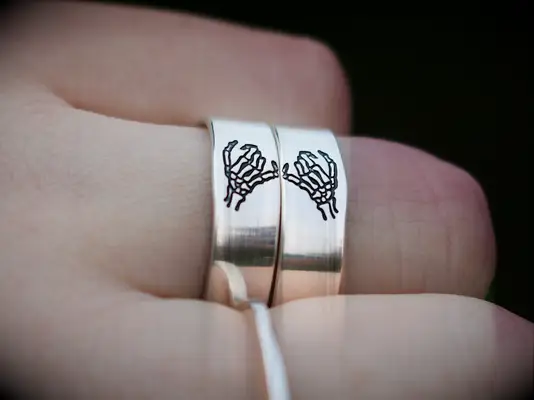 Pinky swear ring set matching couple gift