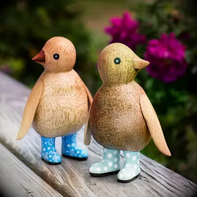 Garden penguin friends matching couple gifts