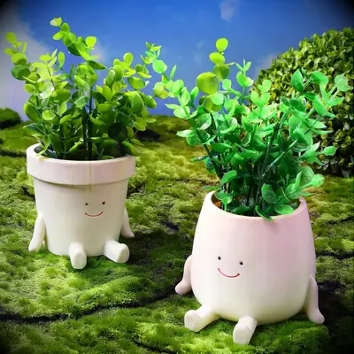 Cute matching flower pots couple gift