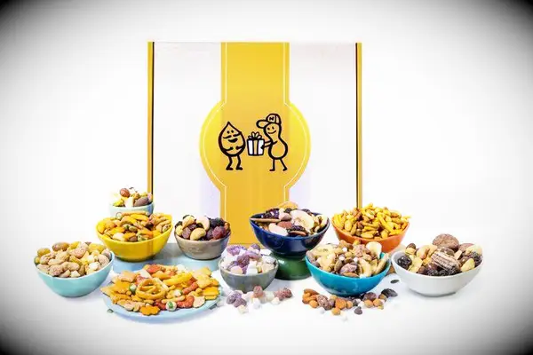 Selection of nuts package gift