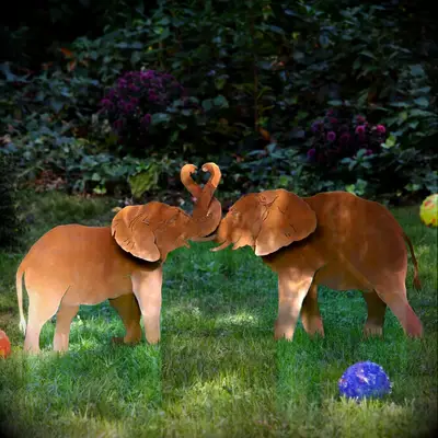 Elephant garden sculptures 14th anniversary gift