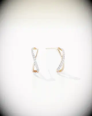 Gold pave diamond hoops 14th anniversary gift