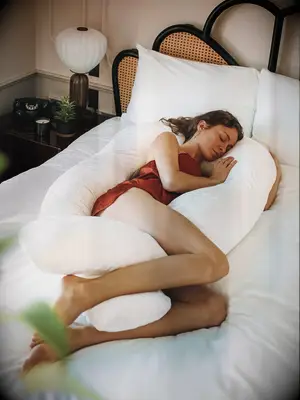 Full-body sleep pillow in white 14th anniversary traditional gift