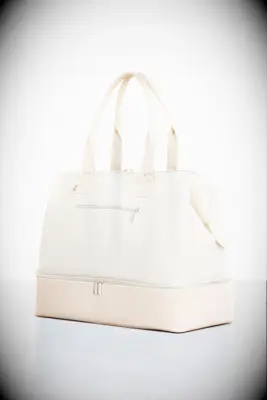 Cream weekender bag for travel 14th anniversary gift