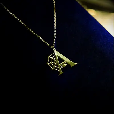 Spooky initial necklace for boo basket