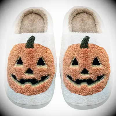 Cozy pumpkin slippers
