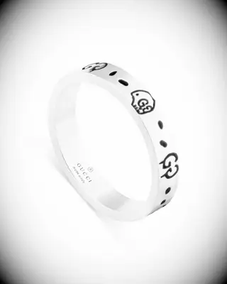 Silver Gucci ghost ring