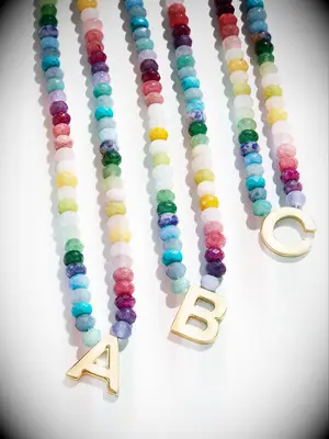 Block letter necklaces