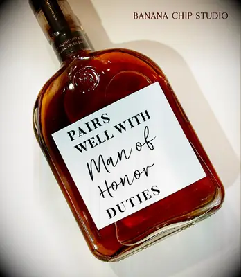 Pairs Well With Man Of Honor Duties Wine Label