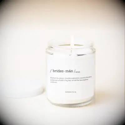 Bridesman sentimental candle