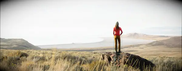 Woman on a scenic hike