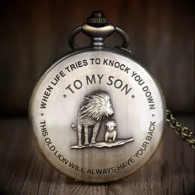 Sentimental pocket watch wedding gift idea for son. 