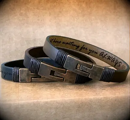 Secret message bracelet gift idea for son. 