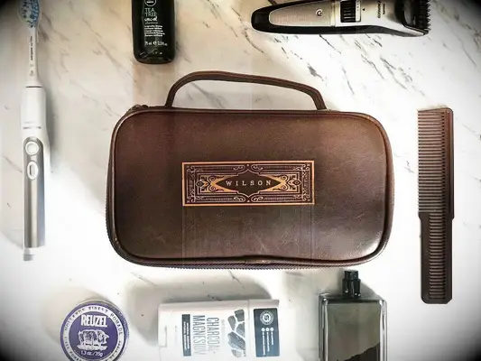 Personalized dopp kit wedding day gift for son