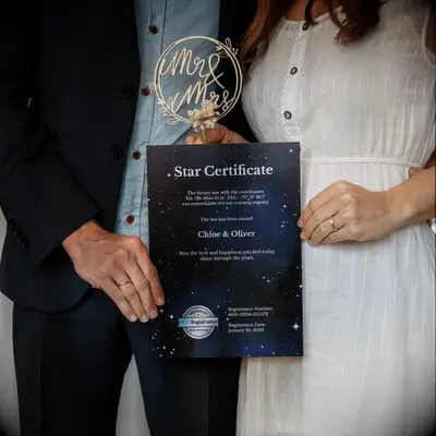 Name a star wedding gift for son