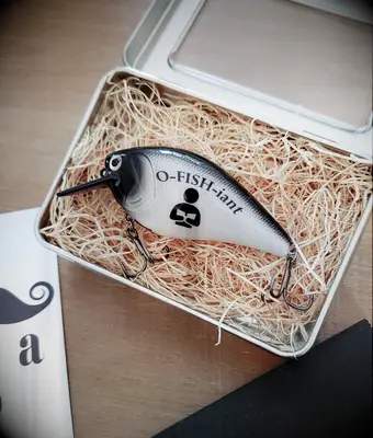 Fishing lure that says 