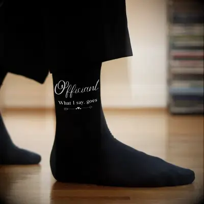 Black socks that say 