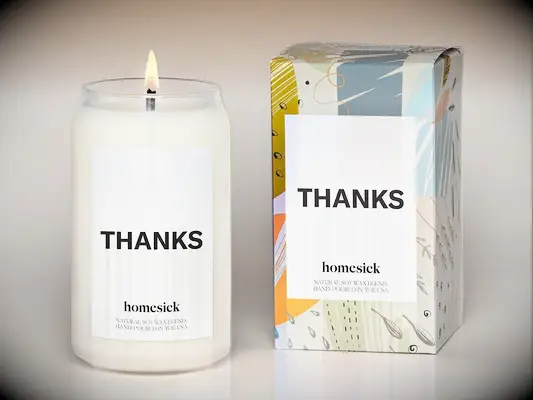 Soy wax candle that says 