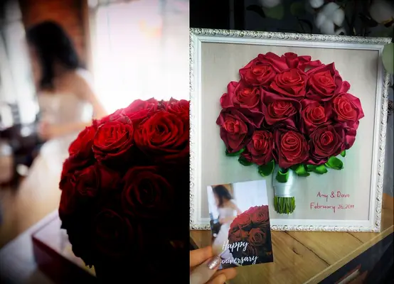 Silk and linen bouquet recreation 12 year anniversary gift