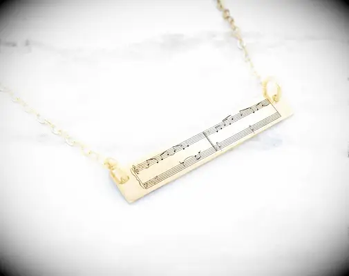 music themed necklace for the best wedding anniversary gift