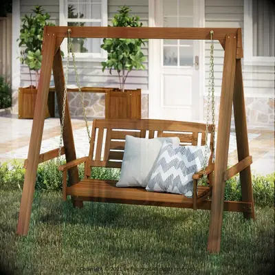 Wooden porch swing anniversary gift