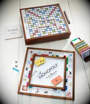 Scrabble and Monopoly wooden anniversary gift