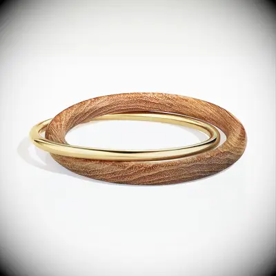 Wooden interlocking bangle anniversary gift